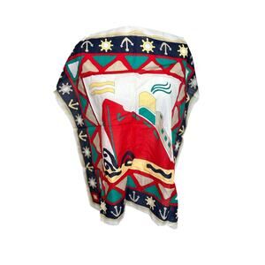 Vintage 1989 Ginny Johansen Inc Nautical Theme Anchors Shipwheels 100% Cotton